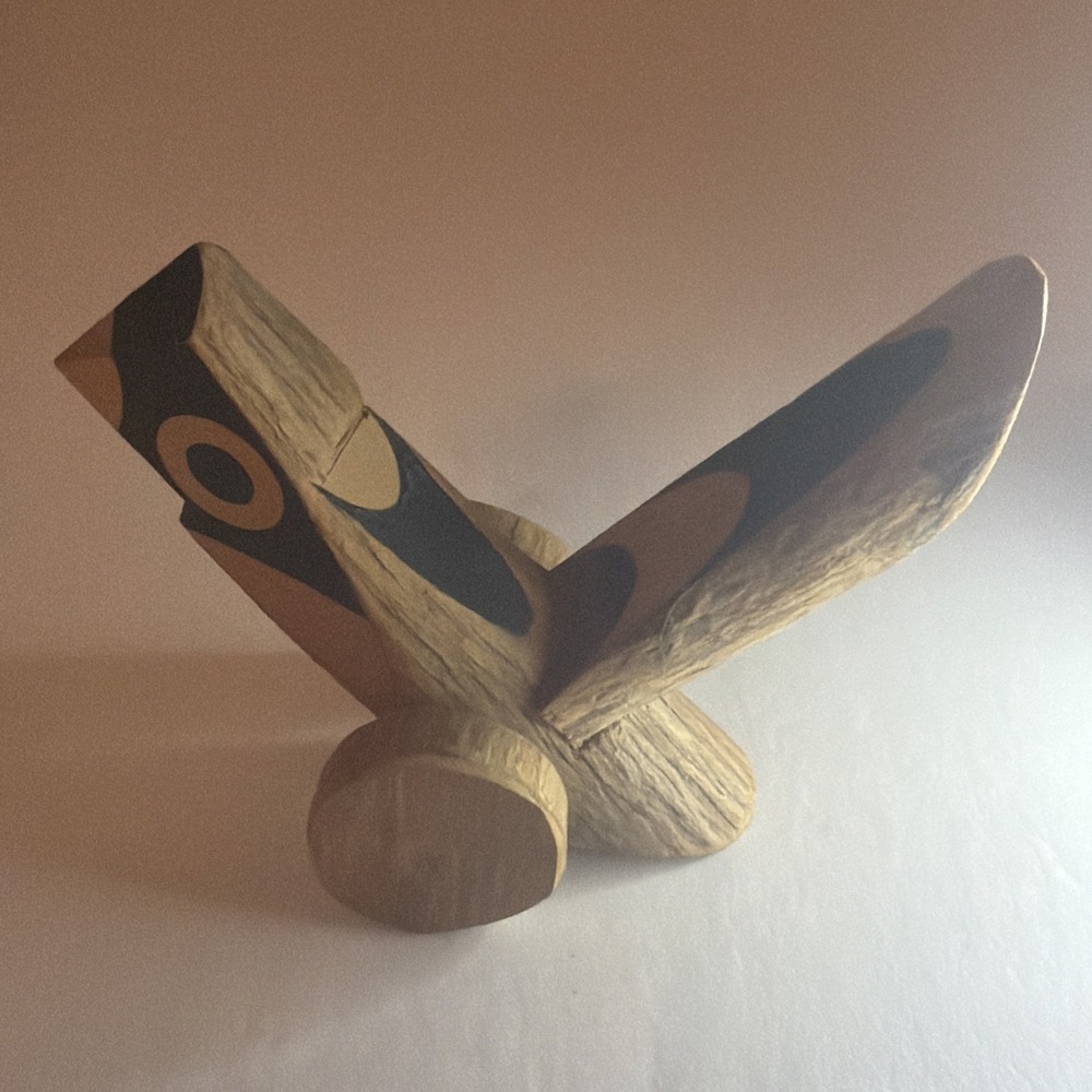 Kishima Japanese Wooden Click Clack Bird Toy on wheels signed Japan Folk Art - Picture 6 of 16